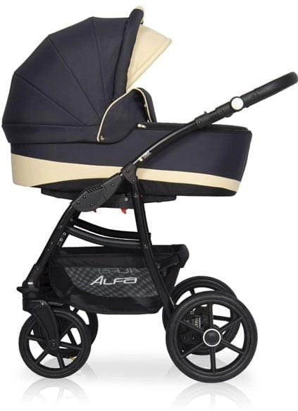 Коляска 2 в 1 Riko Basic Alfa Ecco 05 черно-бежевый