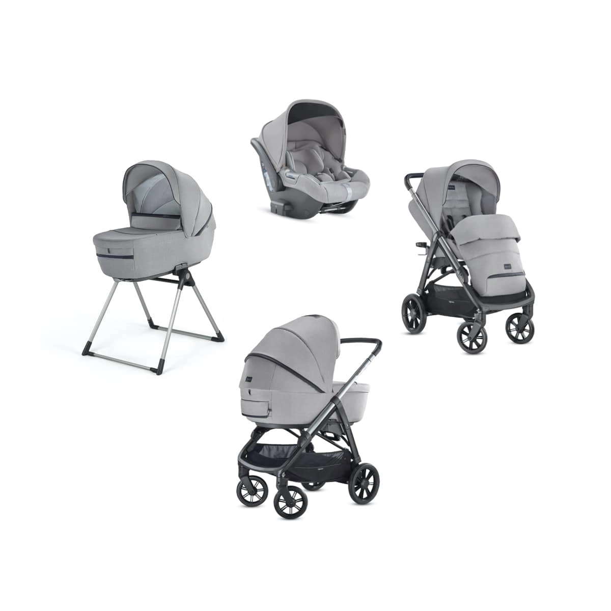 Коляска 3 в 1 Inglesina Aptica с подставкой под люльку Stand Up, Silk Grey