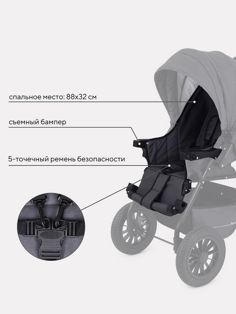 Коляска-трансформер Rant Basic Riva Air графит