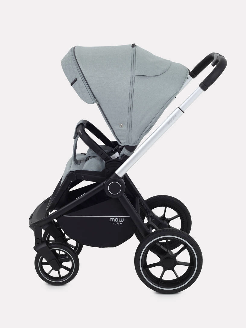 Коляска 2 в 1 Mowbaby Zoom PU silver green tea
