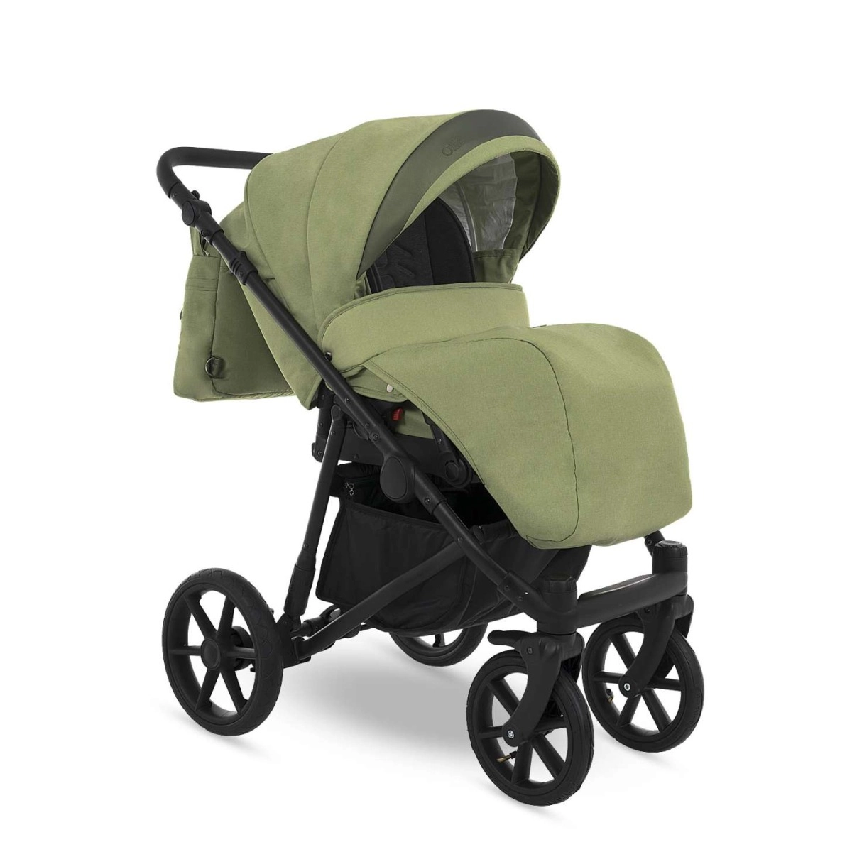 Коляска 2 в 1 Camarelo Ollio, Салатовый меланж / Салатовая эко-кожа (05)