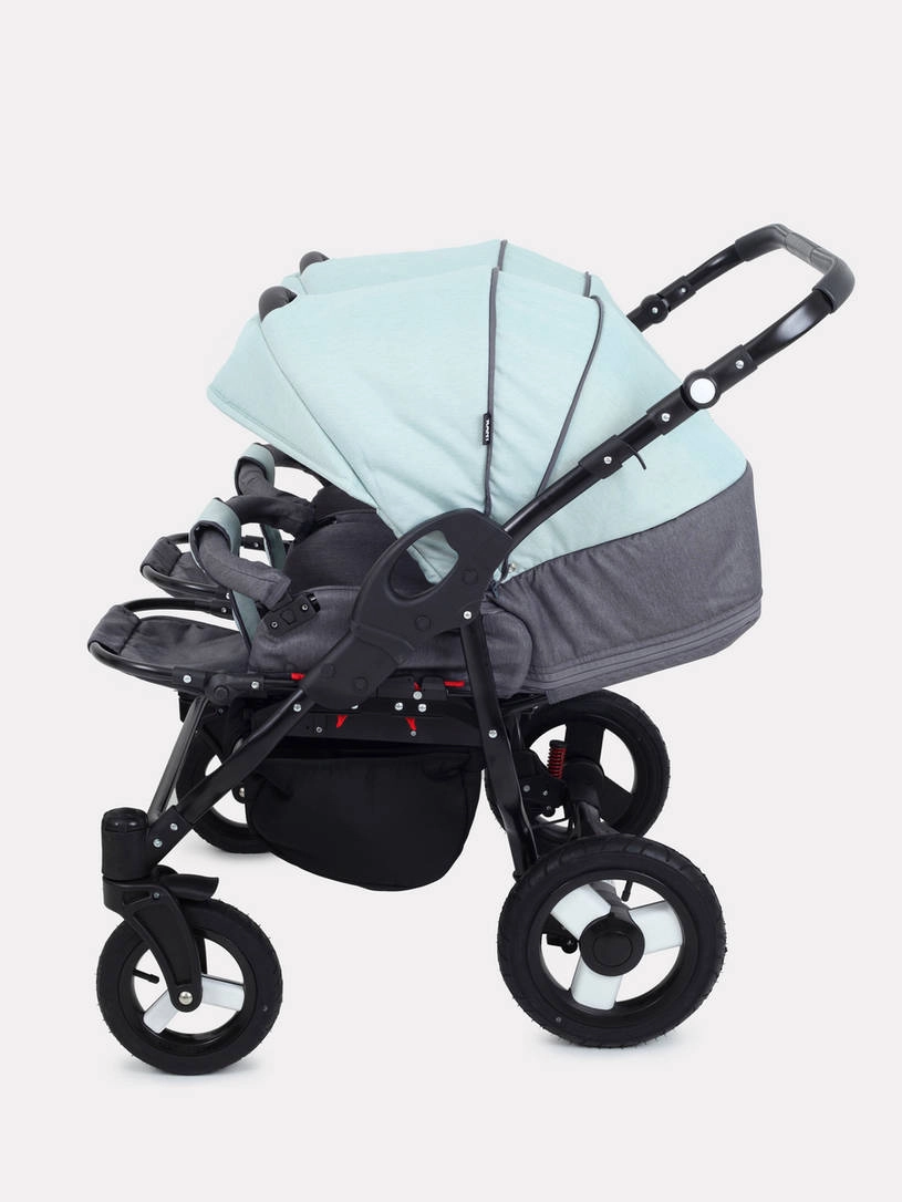 Коляска для двойни 2 в 1 Rant Dream Duo 04 серый-мятный