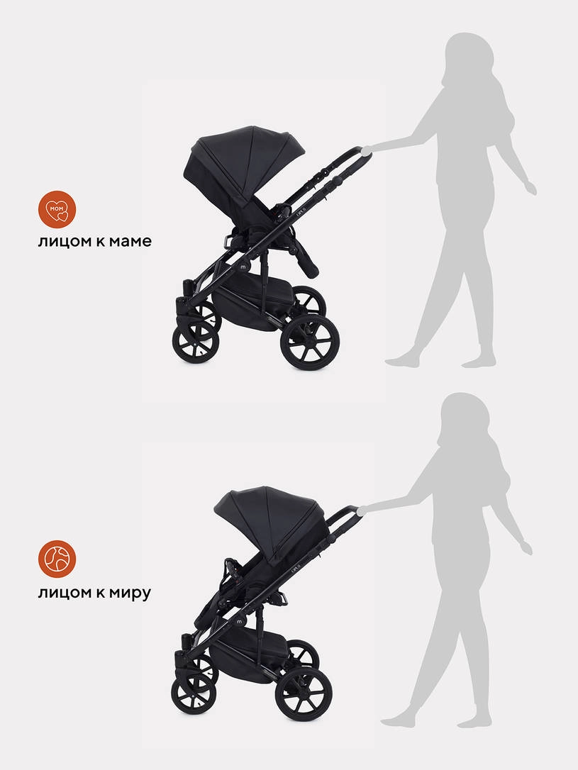 Коляска 2 в 1 Mowbaby Opus Midnight black