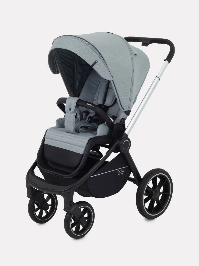 Коляска 2 в 1 Mowbaby Zoom PU silver green tea