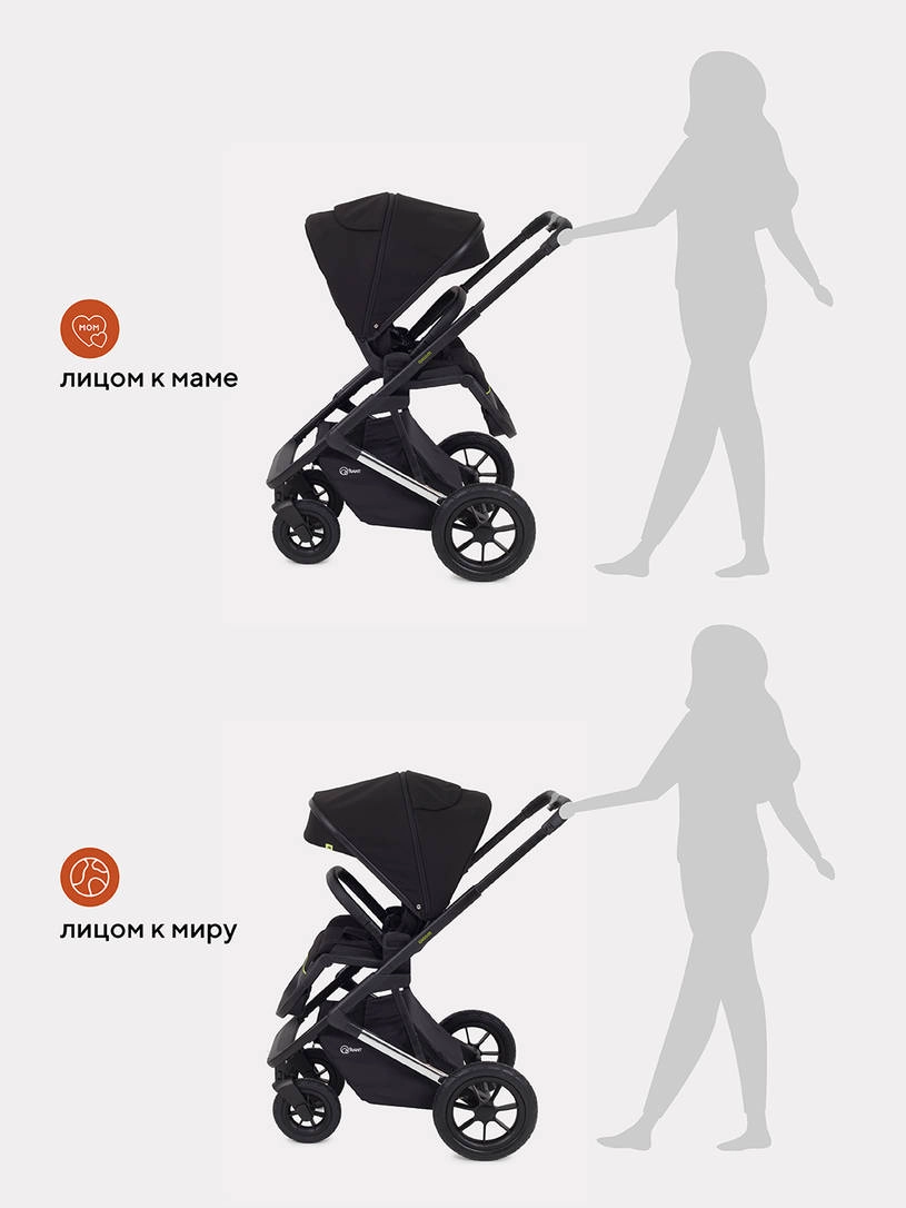 Коляска 2 в 1 Rant Axiom Black