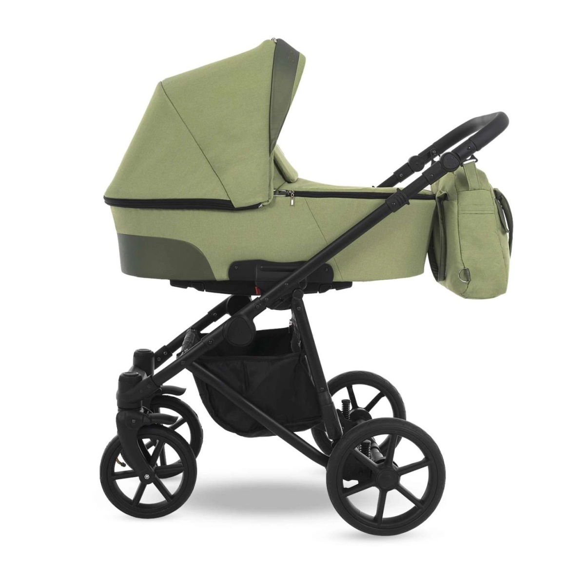Коляска 2 в 1 Camarelo Ollio, Салатовый меланж / Салатовая эко-кожа (05)