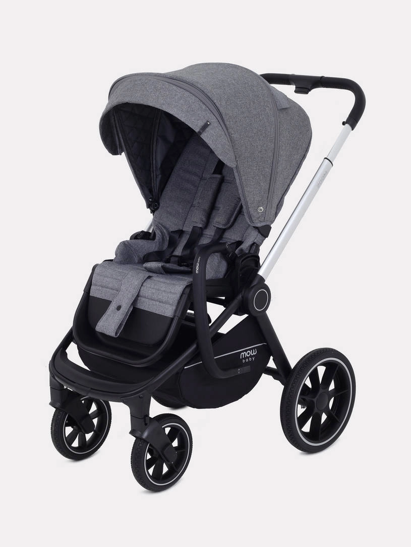 Коляска 2 в 1 MOWBaby ZOOM PU RA086 Silver Grey