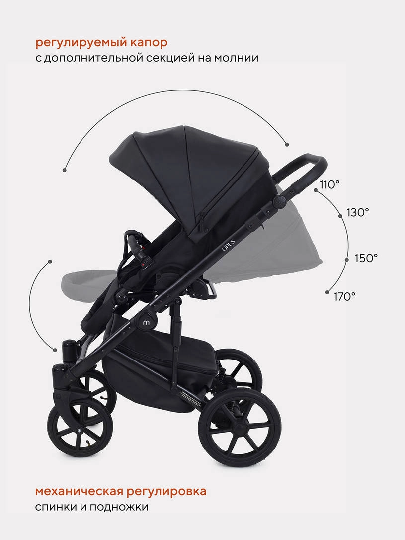 Коляска 2 в 1 Mowbaby Opus Midnight black