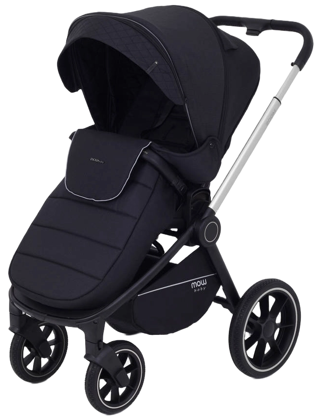 Коляска 3 в 1 MOWBaby ZOOM PU RA087 Silver Black