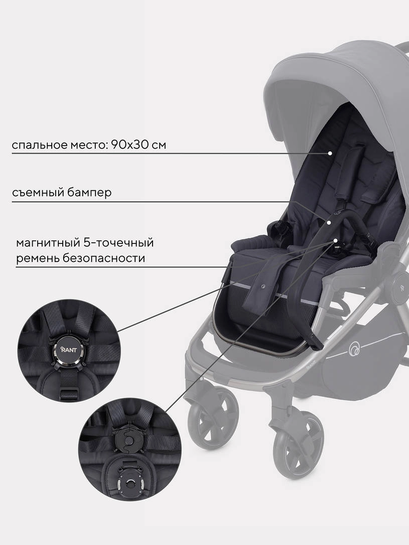 Коляска прогулочная Rant Flex Pro 2023 RA099 Graphite