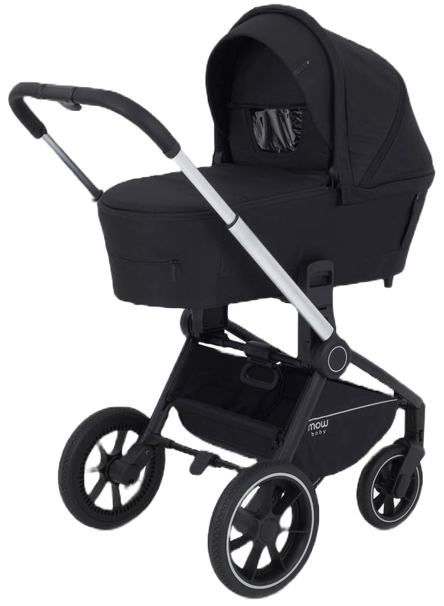 Коляска 3 в 1 MOWBaby ZOOM PU RA087 Silver Black