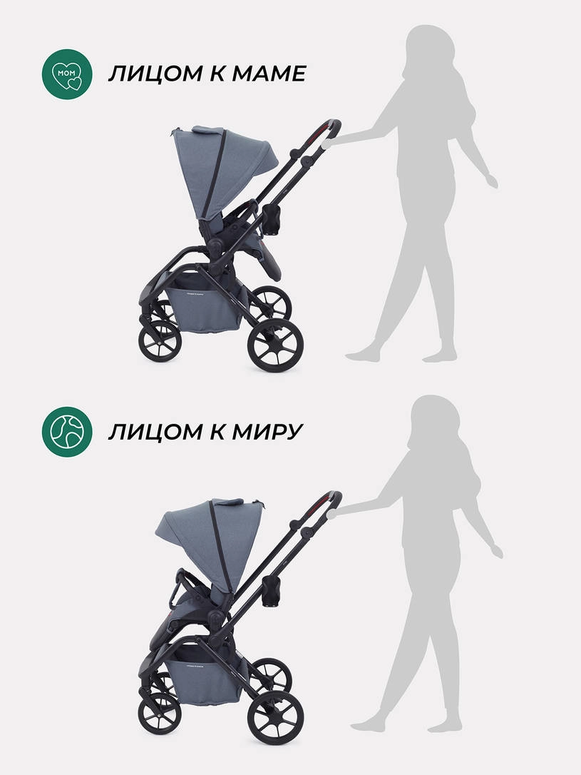 Коляска прогулочная Mowbaby Mio Grey