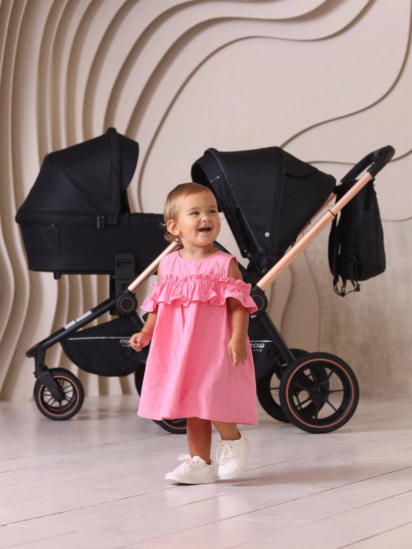 Коляска 2 в 1 MOWBaby ZOOM PU RA086 Gold Black