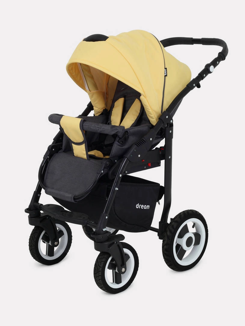 Коляска 3 в 1 Rant Dream 07 серый-желтый