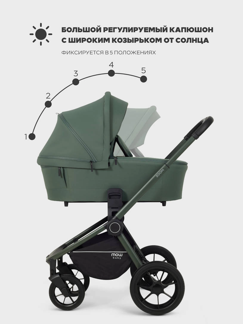 Коляска 2 в 1 Mowbaby Zoom PU Forest green