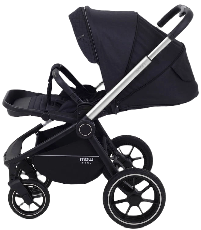 Коляска 3 в 1 MOWBaby ZOOM PU RA087 Silver Black
