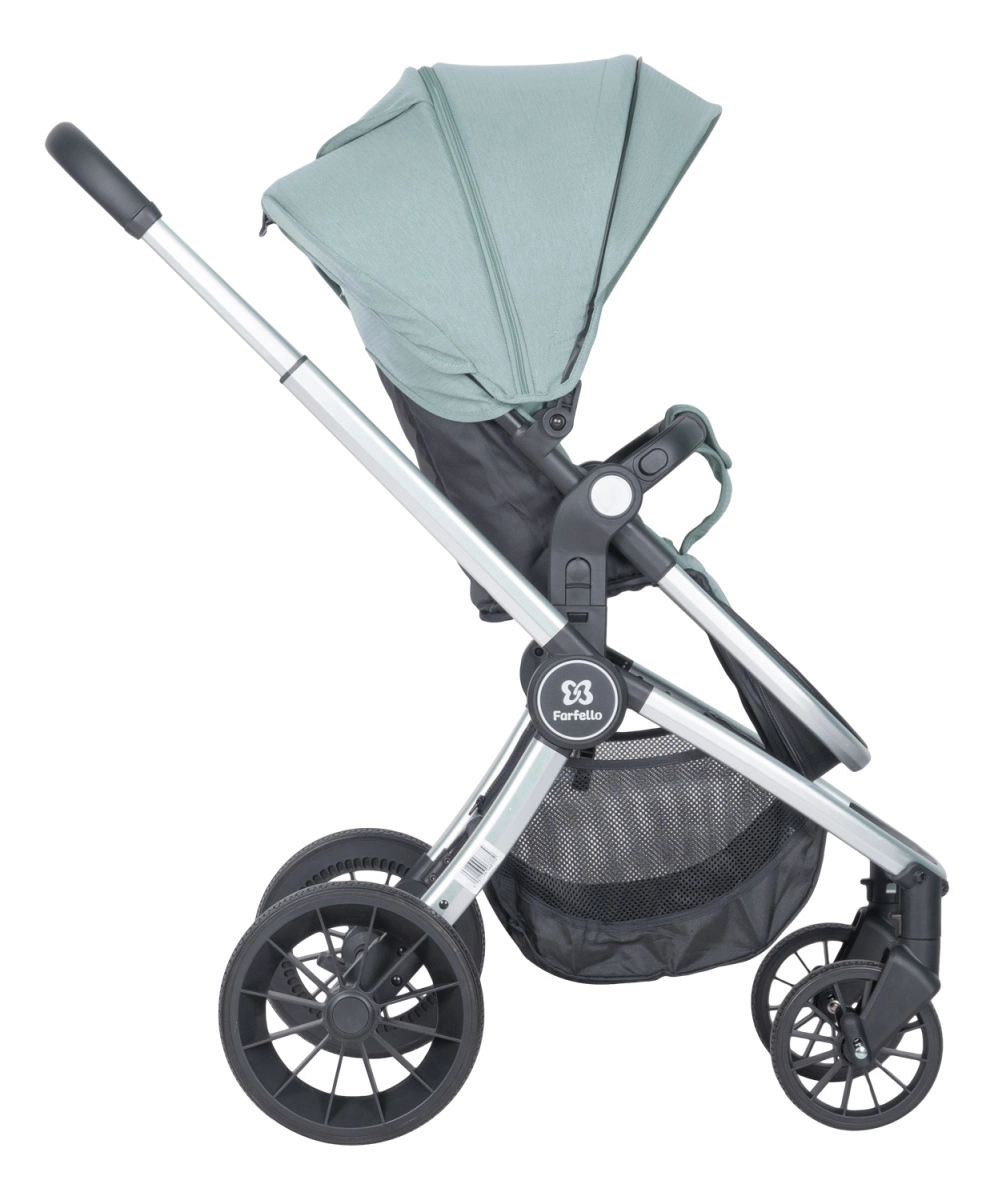 Коляска модульная 2в1 Farfello Baby shell BBS (BBS-15 Green/Зеленый / серебро)