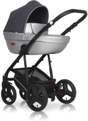 Коляска 2 в 1 Riko Basic Aicon 08 черно-серебряный