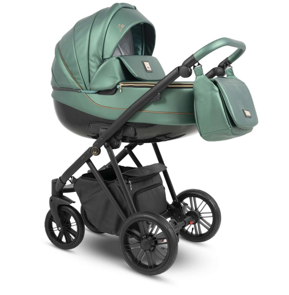 Коляска Camarelo Zeo 2 в 1 экокожа зеленыйный