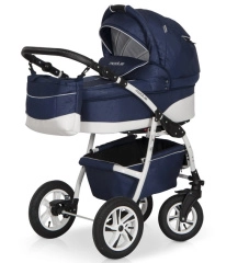 Коляска 2 в 1 Riko Modus 18 06 белый-синий