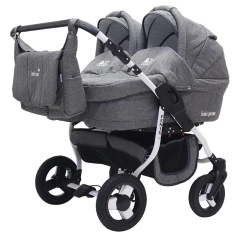 Коляска для двойни 2 в 1 Bart-Plast Fenix Duo Prime 02 черный джинс