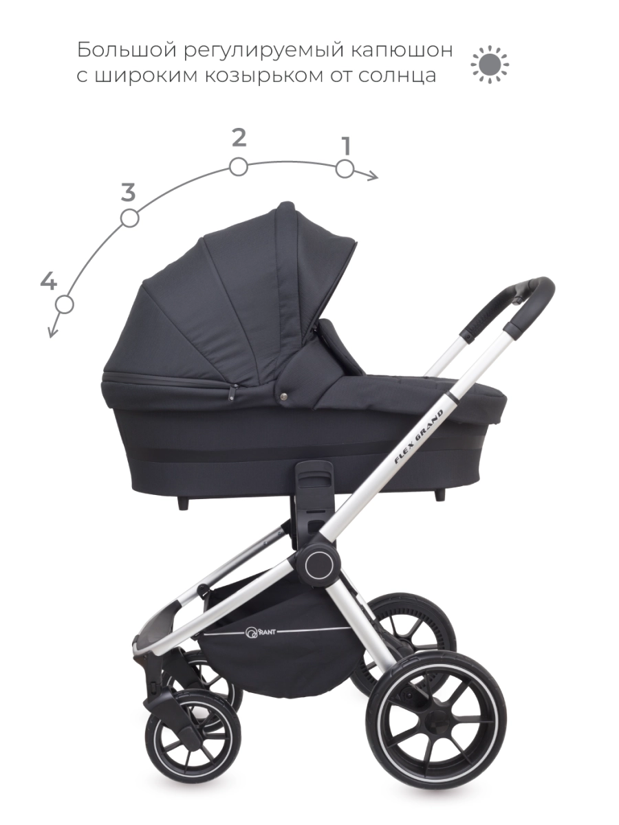 Коляска 3 в 1 Rant Flex Grand Midnight Black черный