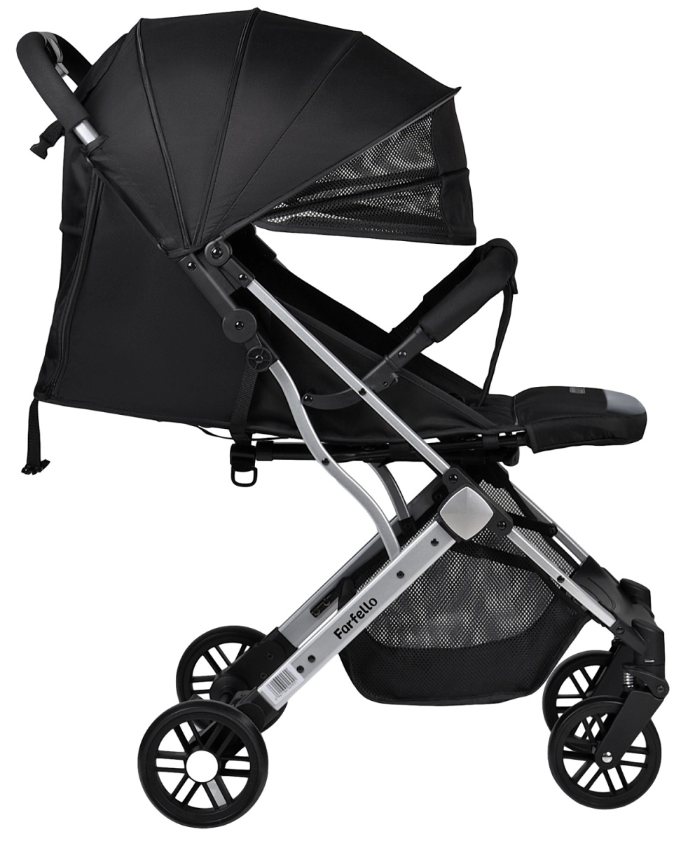 Коляска детская прогулочная Farfello Comfy Go (Black Черный (серебро) CG-35)