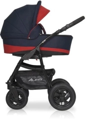 Коляска 3 в 1 Riko Basic Alfa 07 черно-красный