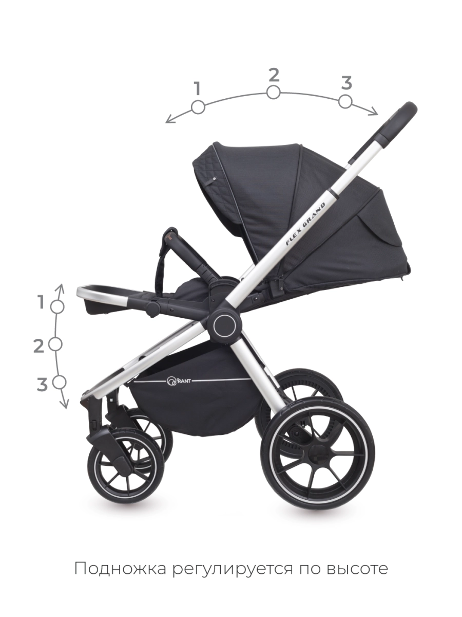 Коляска 3 в 1 Rant Flex Grand Midnight Black черный