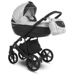 Коляска Camarelo Avenger 2 в 1 светло-серый меланж/черная экокожа