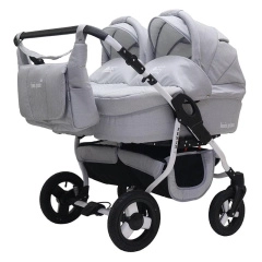 Коляска для двойни 2 в 1 Bart-Plast Fenix Duo Prime 03 серый джинс