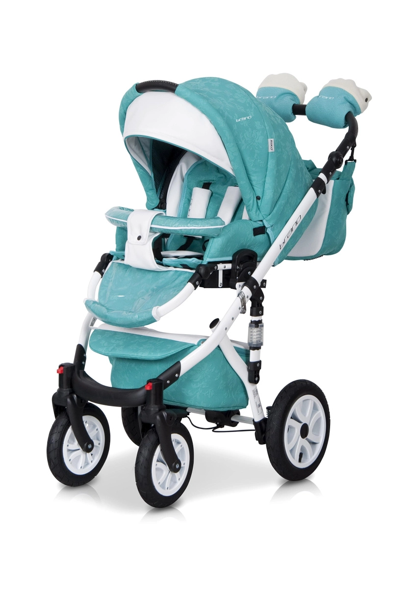 Коляска 3 в 1 Riko Bruno Ecco 15 бирюзовый