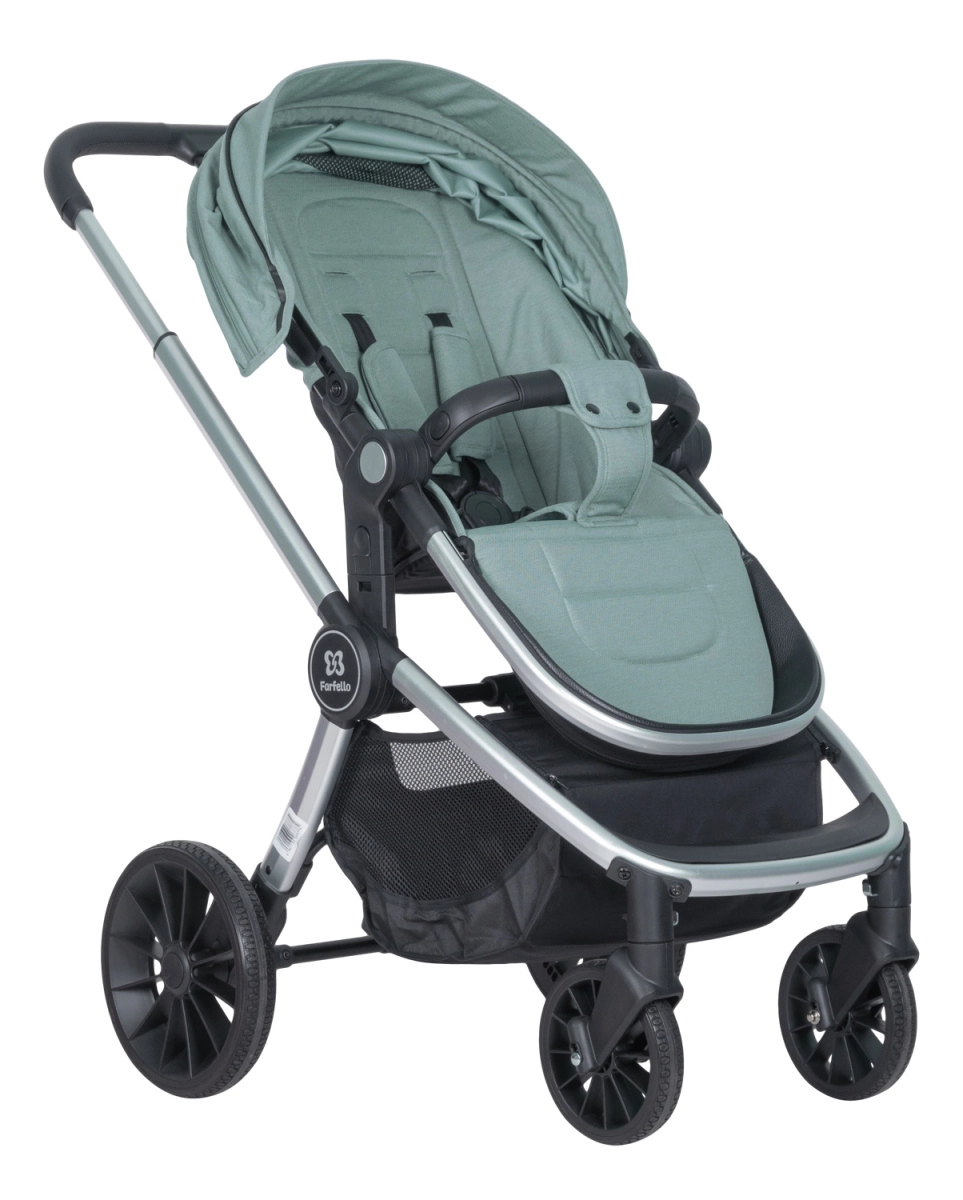 Коляска модульная 2в1 Farfello Baby shell BBS (BBS-15 Green/Зеленый / серебро)
