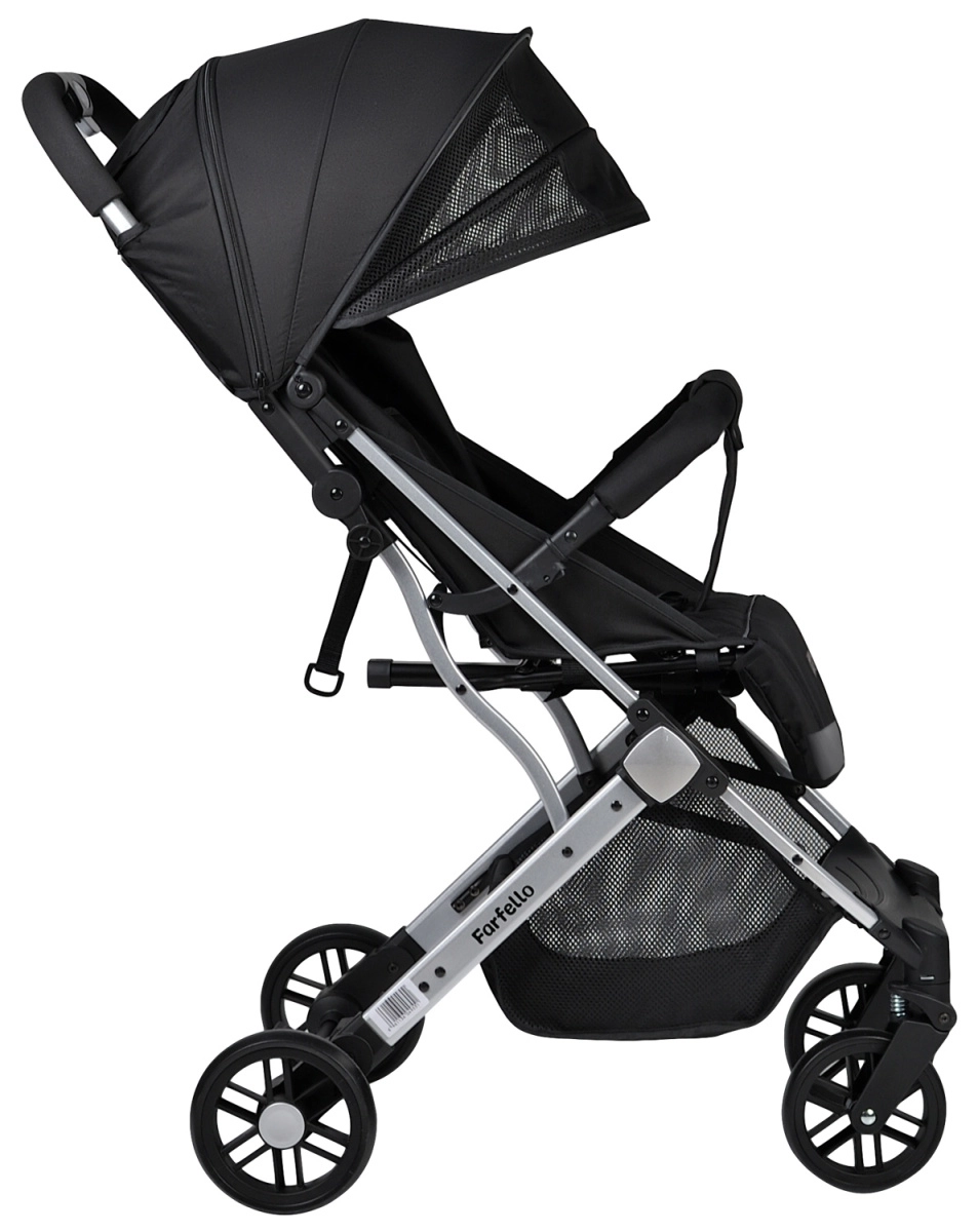 Коляска детская прогулочная Farfello Comfy Go (Black Черный (серебро) CG-35)
