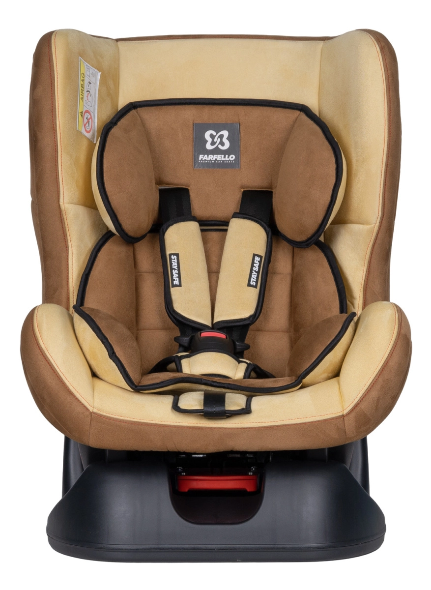 Автокресло детское Farfello GE-E велюр коричнево-бежевое brown+beige