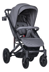 Коляска детская прогулочная Farfello Bonnie black (Smoke Grey/Дымчато-серый)