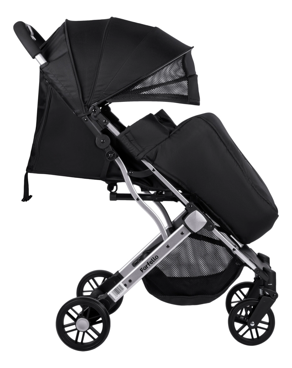Коляска детская прогулочная Farfello Comfy Go (Black Черный (серебро) CG-35)