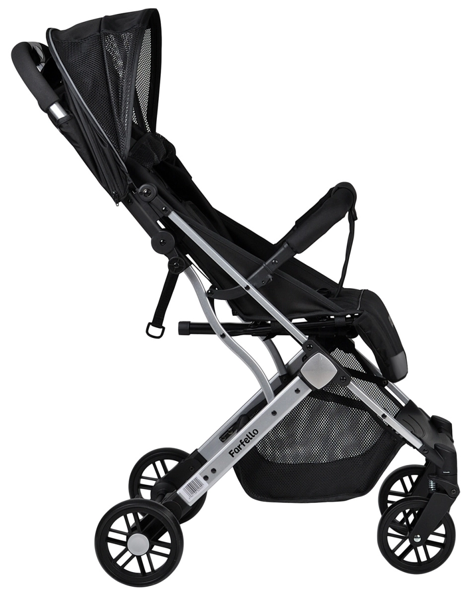 Коляска детская прогулочная Farfello Comfy Go (Black Черный (серебро) CG-35)