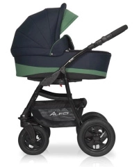 Коляска 2 в 1 Riko Basic Alfa 02 черно-зеленый