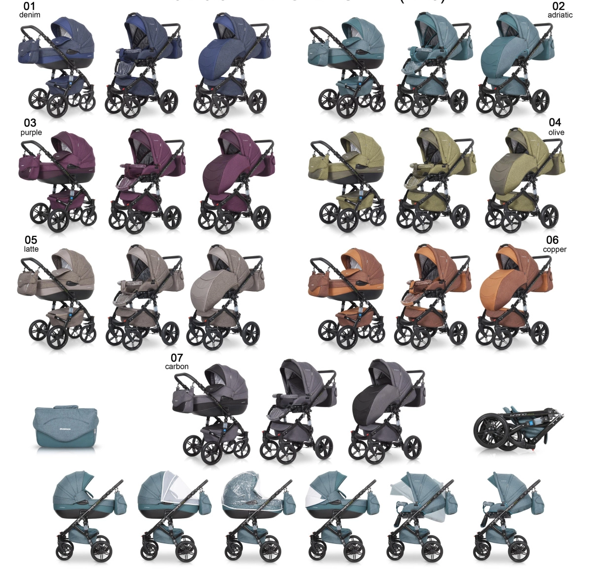 Коляска 2 в 1 Riko Bruno Natural 07 черный