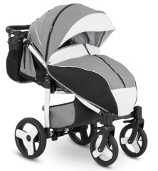 Прогулочная коляска Camarelo Elf белая рама светло-серый/черный