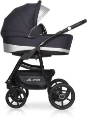 Коляска 3 в 1 Riko Basic Alfa Ecco 01 черно-белый