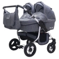 Коляска для двойни 2 в 1 Bart-Plast Fenix Duo Prime 01 синий джинс