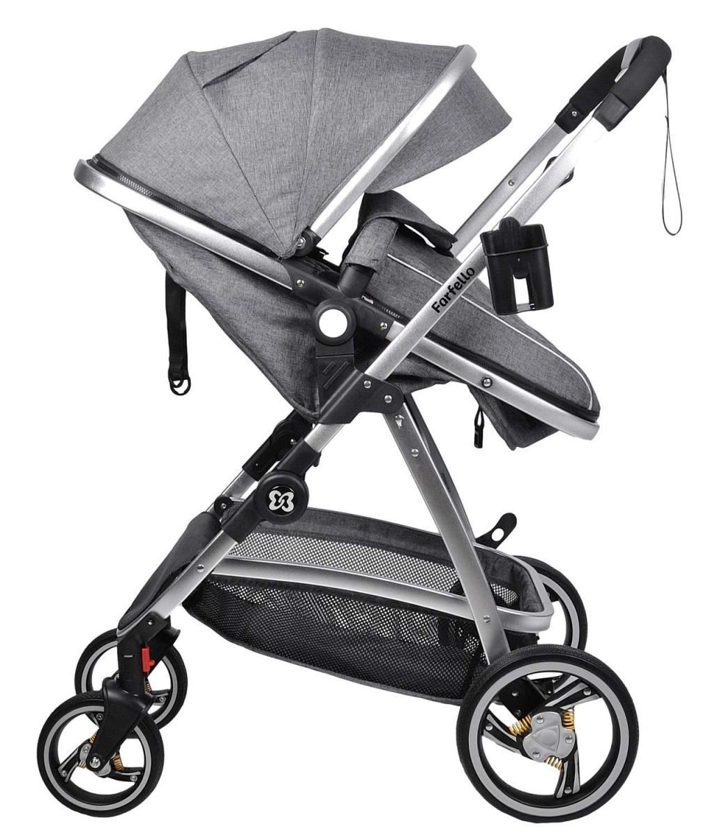 Коляска трансформер Farfello Pristina (Серый PS-11)